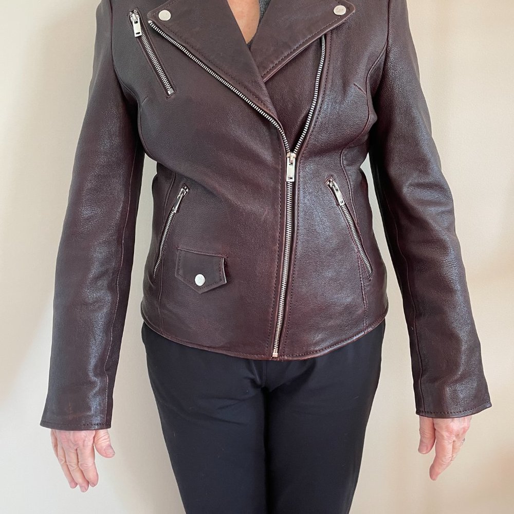 Genuine Leather Black Rivet Moto Jacket